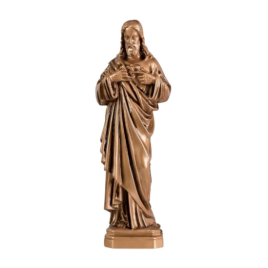 Imagen de Estatua del Sagrado Corazón de Jesús - Polvo de mármol (cuarzo español)