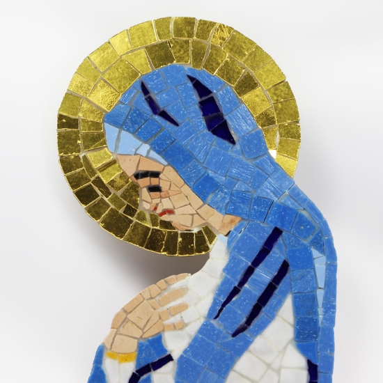 Mosaico raffigurante l'immagine della Madonna
