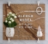 Picture of Flower tray for gravestone - Meg Line - White with gold decorations - Bronze Shell Molding
