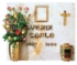 Immagine di Vaso portafiori decorato per lapidi - Olpe edera - Bronzo