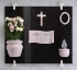 Picture of Flower tray for gravestone - Giara pink line - Porcelain