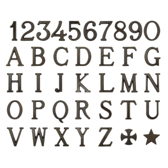 Immagine di Lettere e numeri in bronzo per lapidi. Modello Romano. Bronzo Patinato