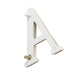 Picture of Bronze letters and numbers for gravestones. Roman model. White and Golden finishing