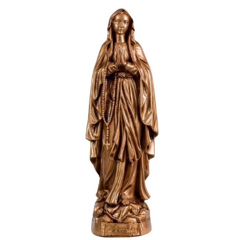 Nuestra Señora de Lourdes en polvo de mármol: una obra de arte única y extraordinaria