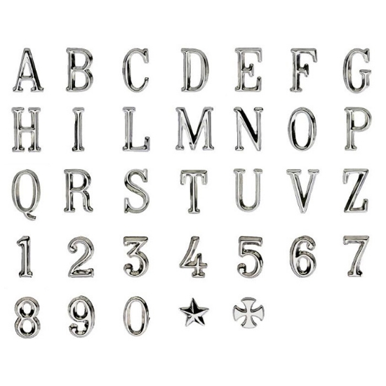 Picture of Steel letters and numbers for gravestones - Roman Prismatic Model