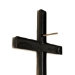 Image sur Croix stylisée en bronze poli avec décorations