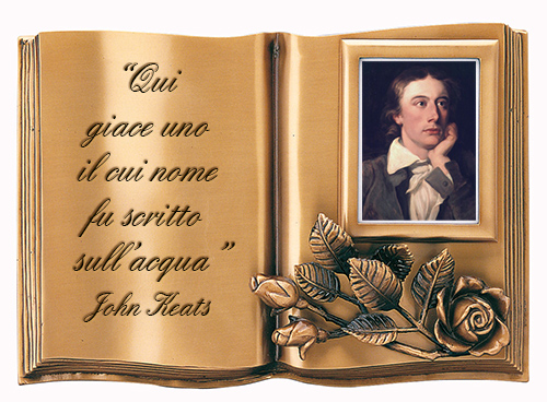 Epitaffio John Keats inciso su Libro Pergamena in Bronzo